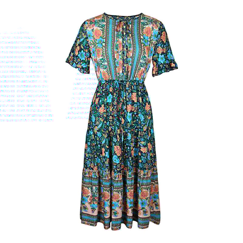 Vibrant bohemian Dress for Summer