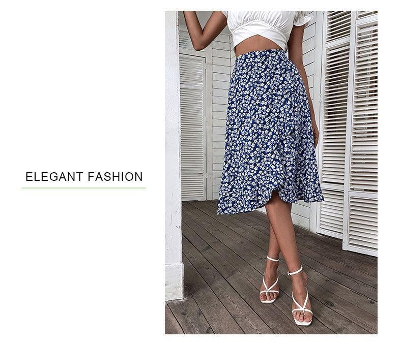 boho Floral High Waist Skirt