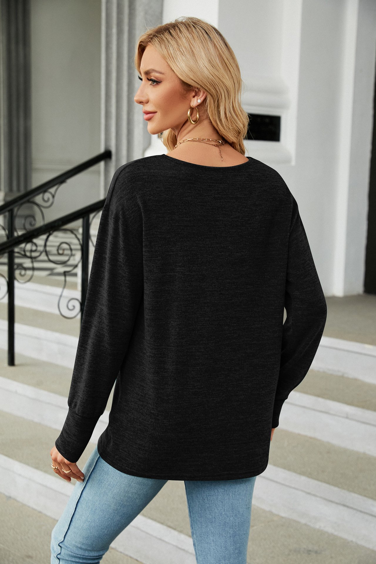 Light Blue boho Sweater Top
