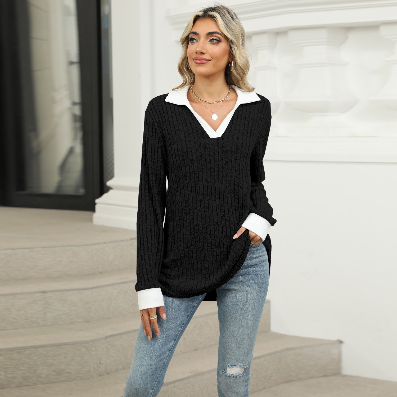 bohemian Cozy Loose Rib Sweater