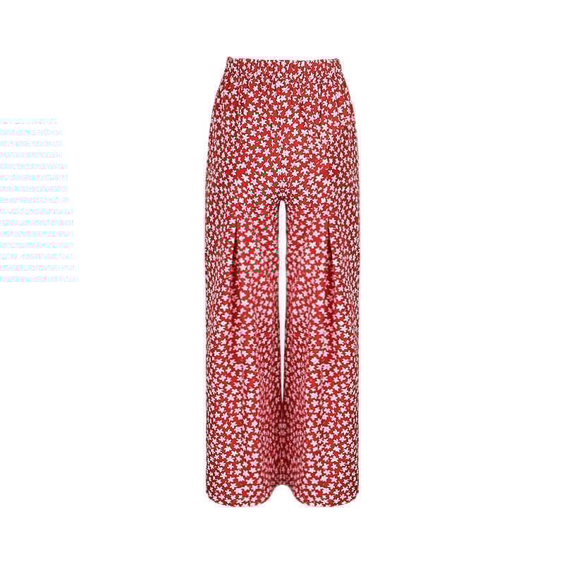 bohemian Floral Flare Pants Women