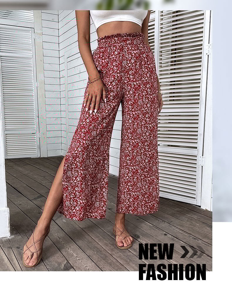 boho Floral High Waist Flare