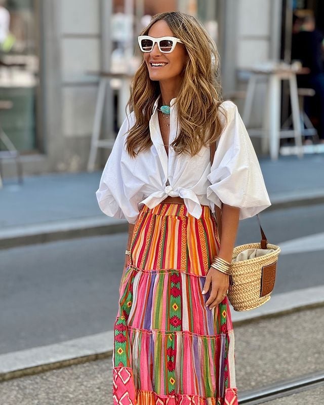 gypsy Ruffled Midi Skirt