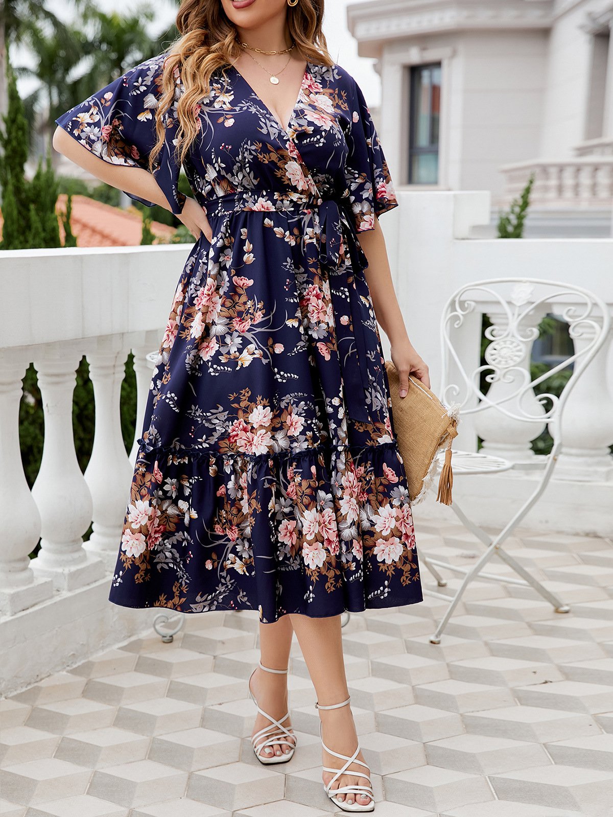 Plus Size gypsy Floral Dress