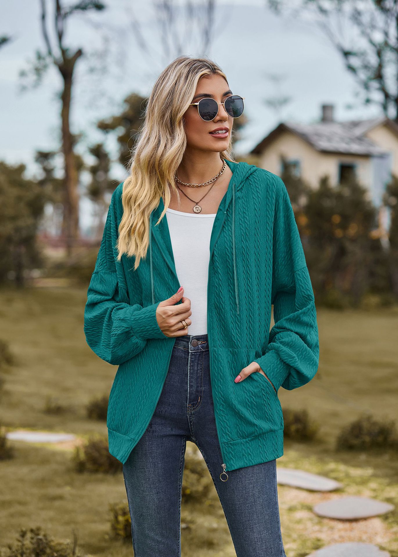 bohemian Pocket Long Sleeve Sweater