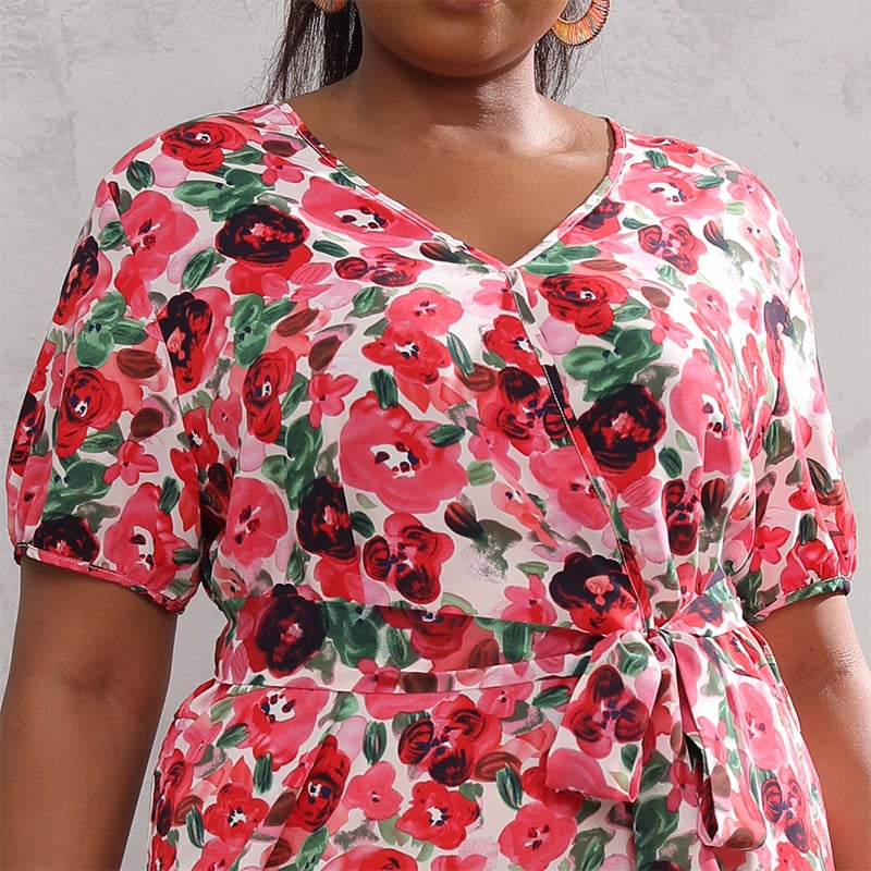 Plus Size vintage Floral Dress