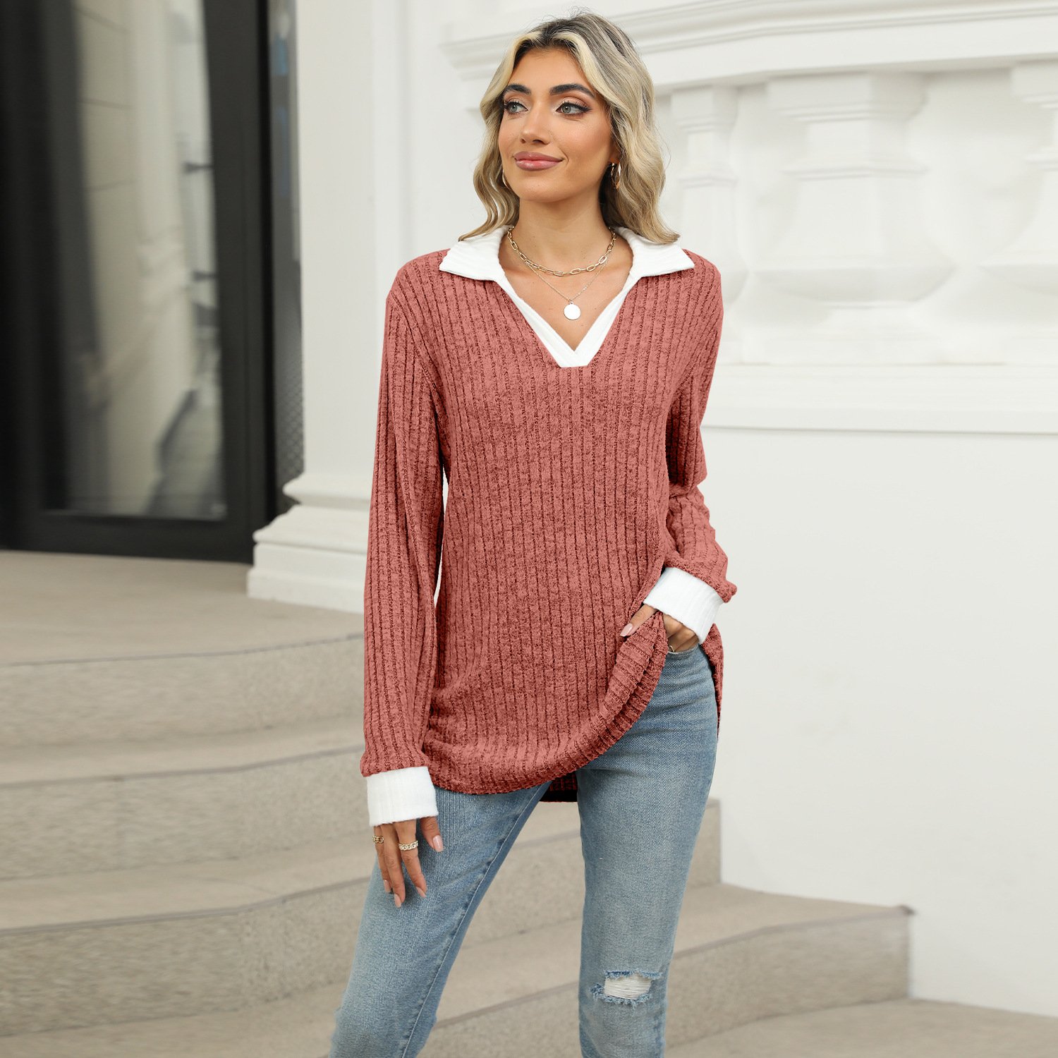 bohemian Cozy Loose Rib Sweater