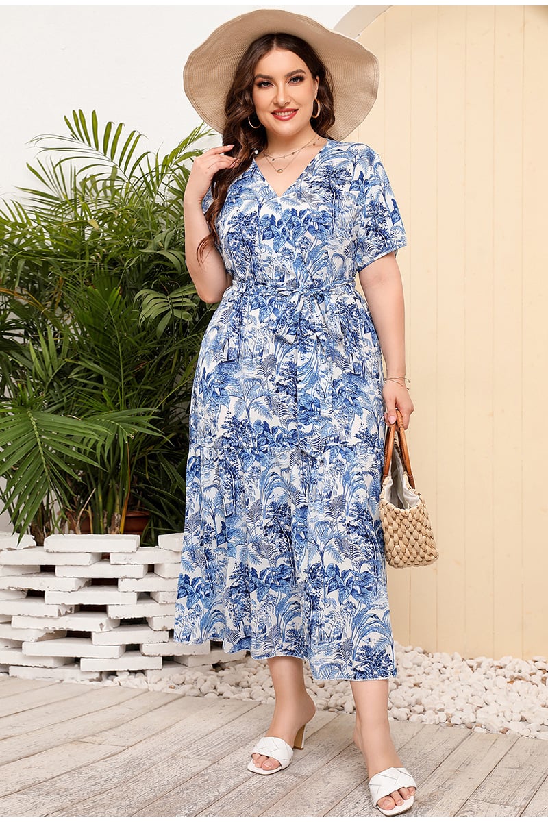 Plus Size hippie Floral Dress