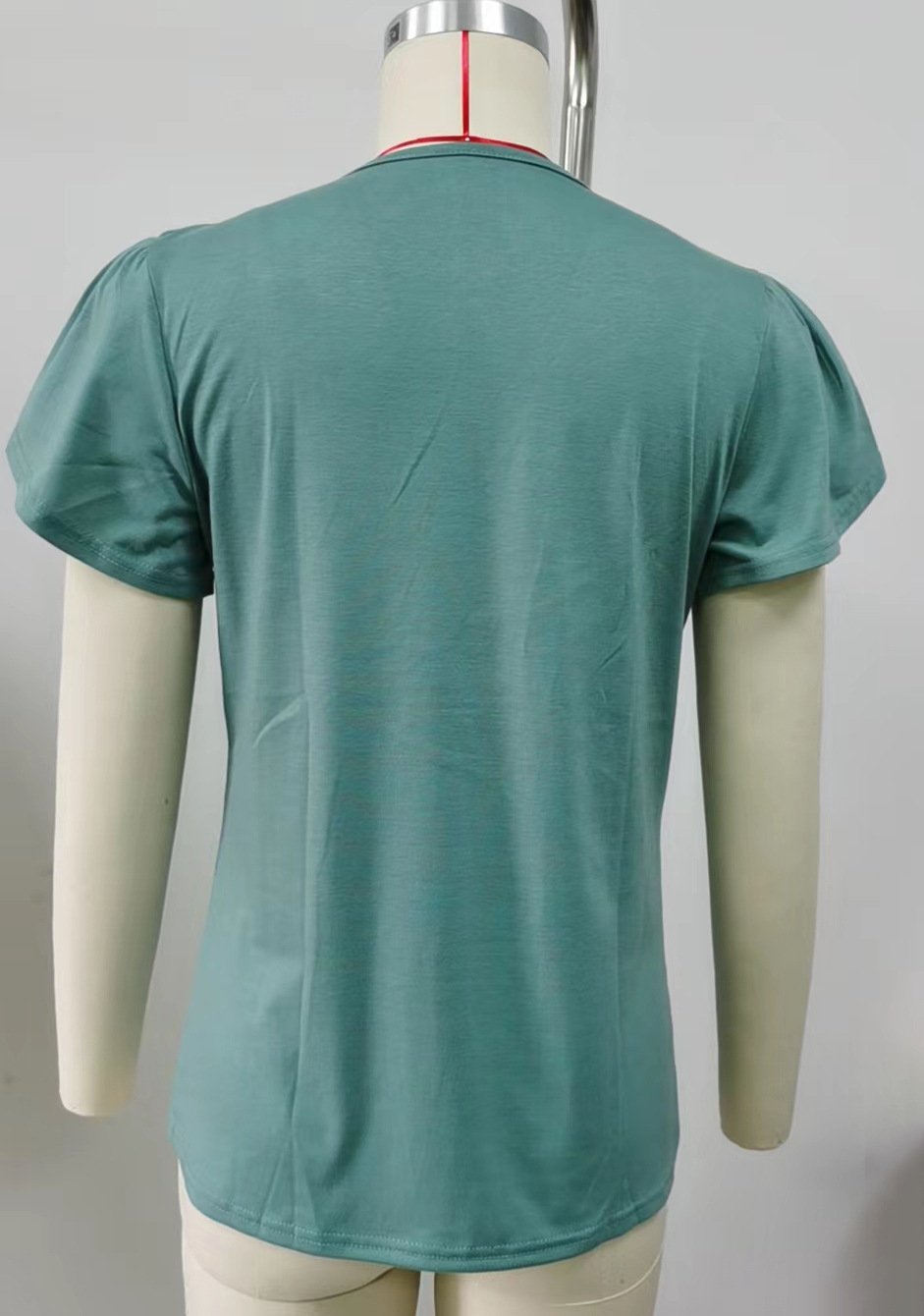 Teal V Neck gypsy Blouse