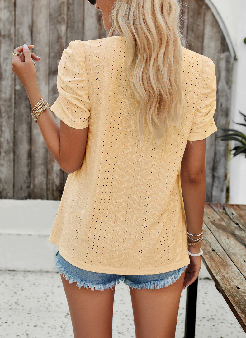 hippie Square Neck Puff Blouse