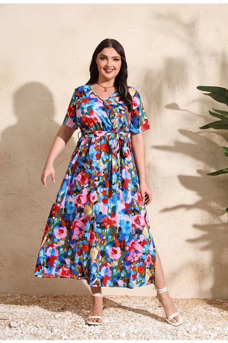 Plus Size vintage Floral Dress