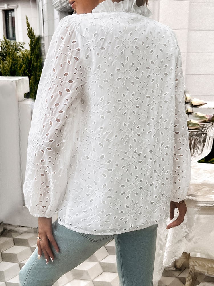 vintage Blouse Elegant Cutout Design