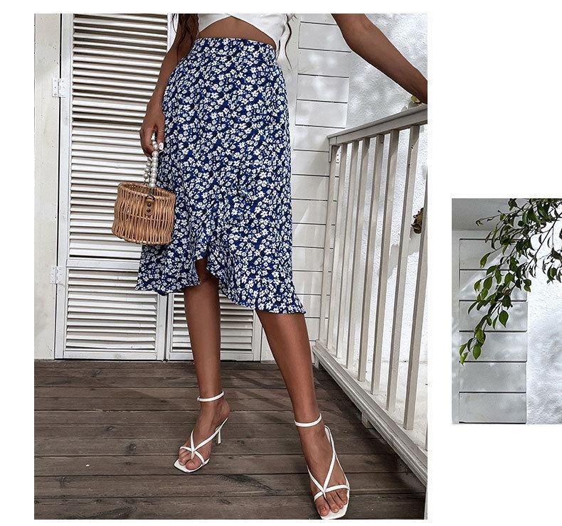 hippie Floral High Waist Skirt