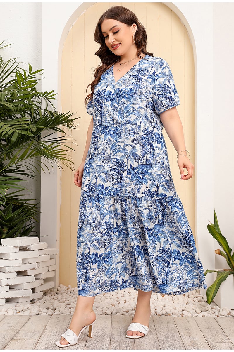 Plus Size hippie Floral Dress