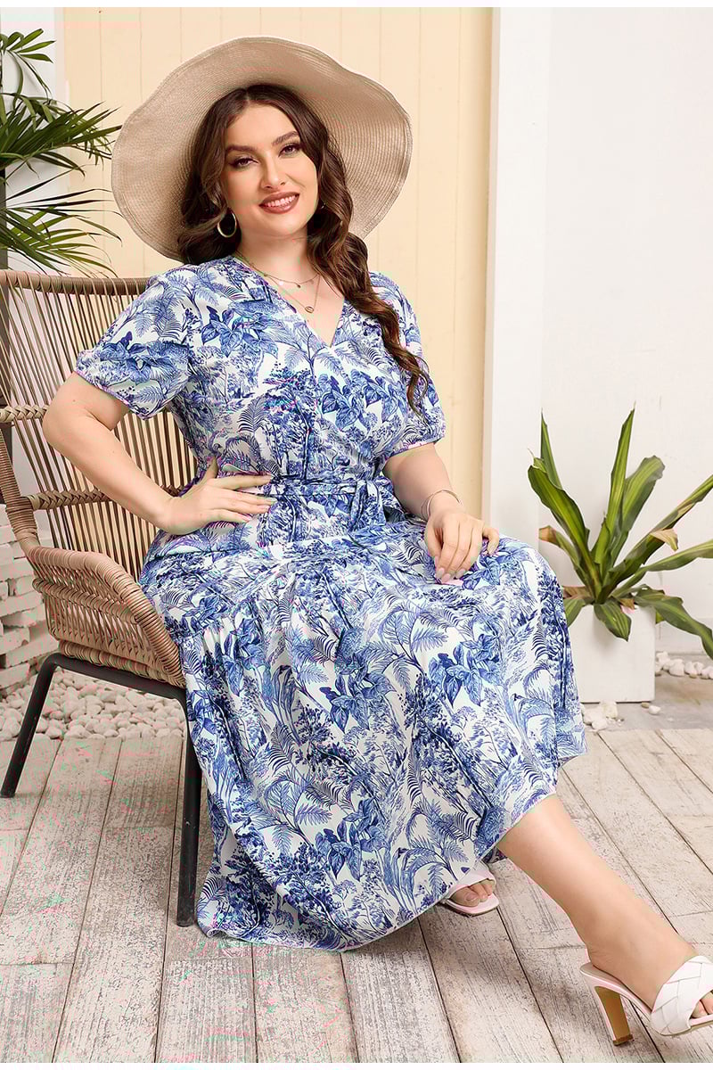 Plus Size vintage Floral Dress