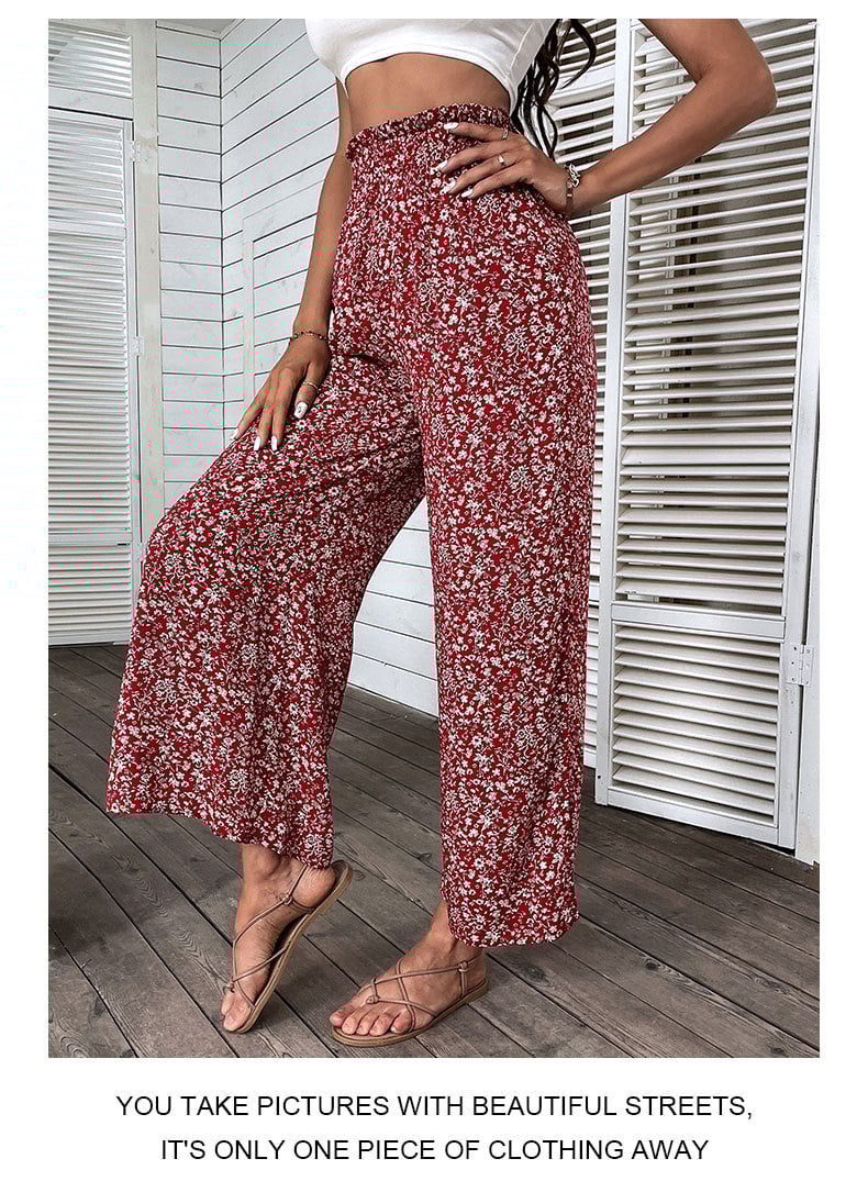 vintage Floral High Waist Flare