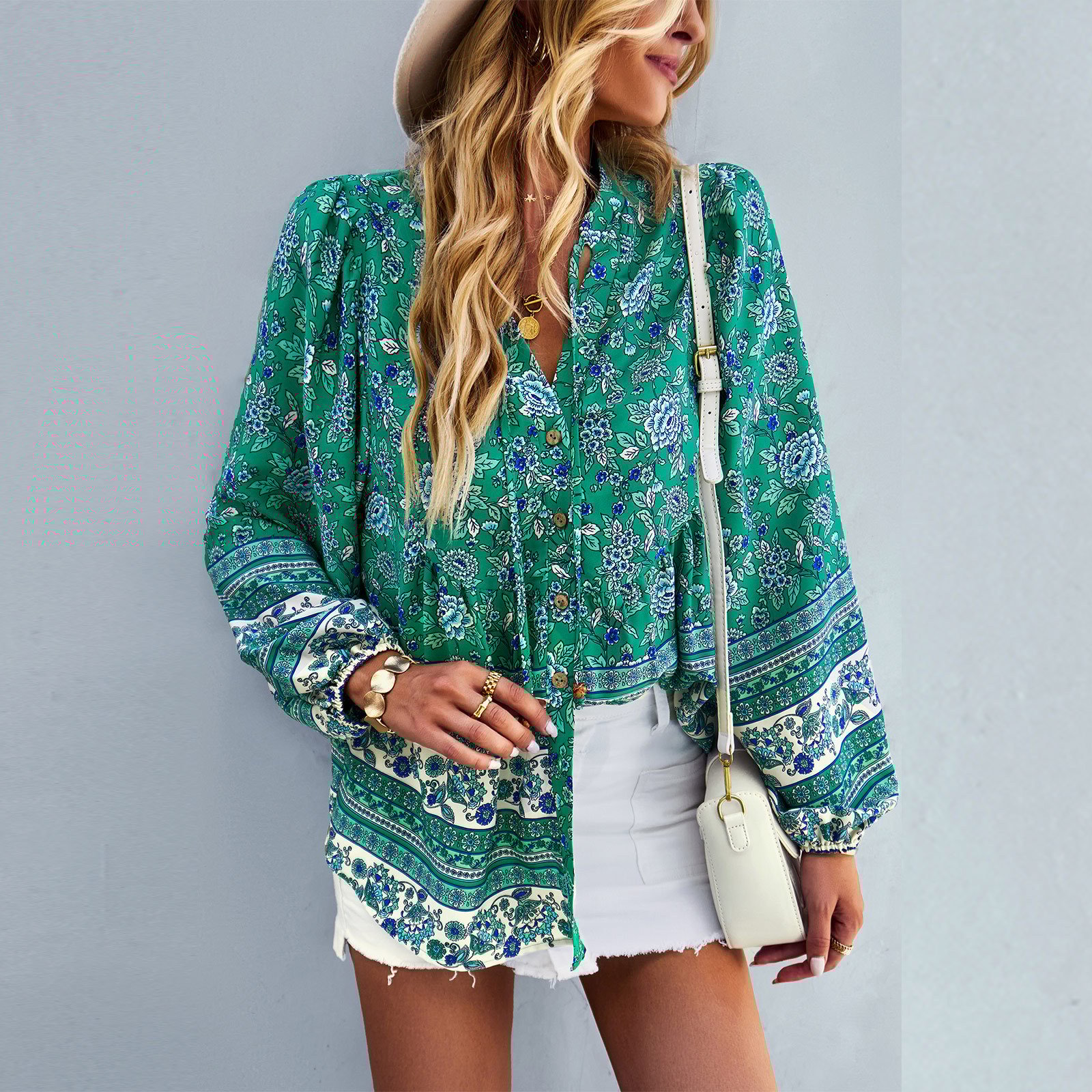 boho Long-Sleeved Blouse for Autumn