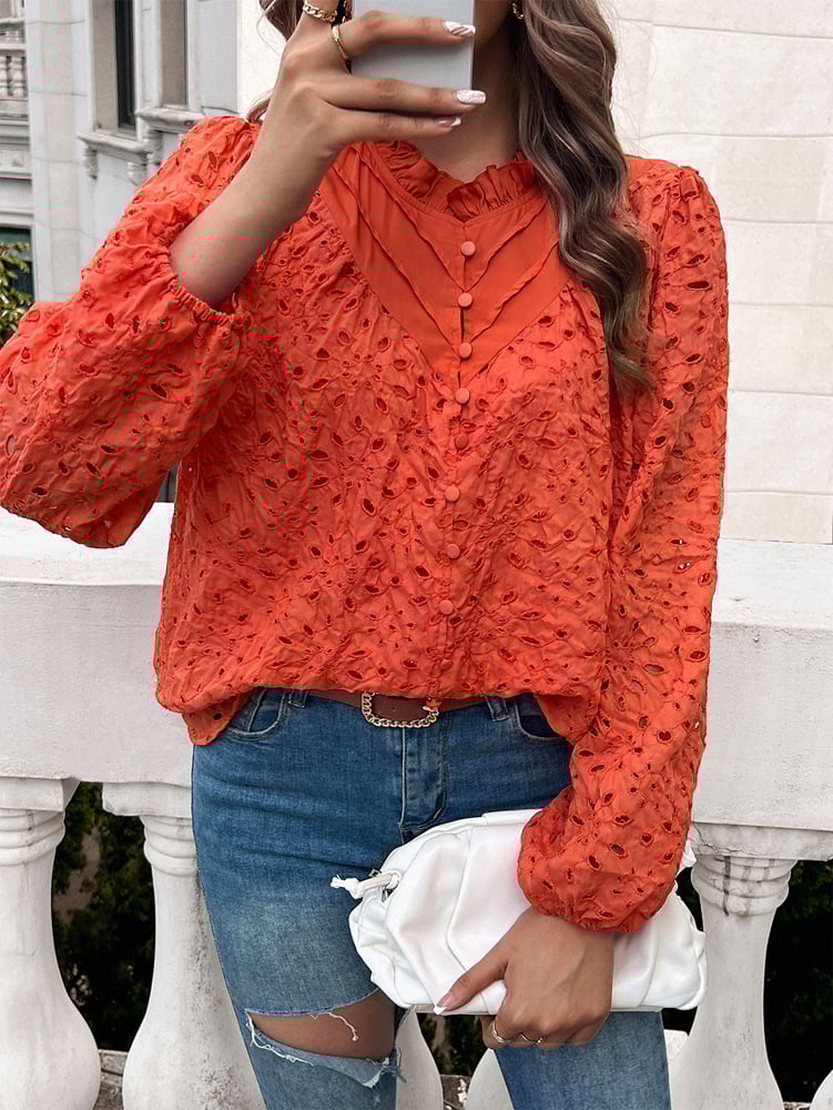 boho Blouse Elegant Cutout Design