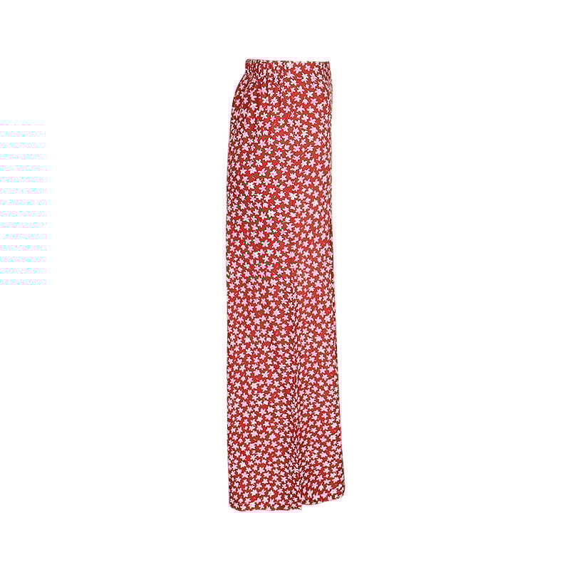 vintage Floral Flare Pants Women