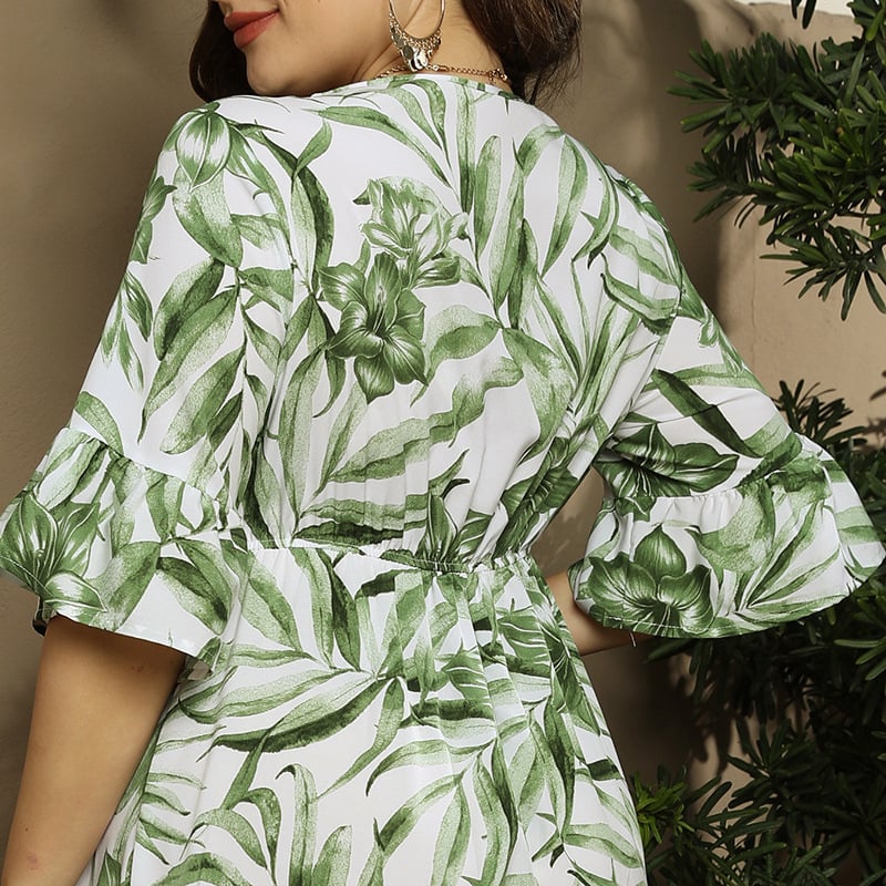 Plus Size hippie Floral Dress