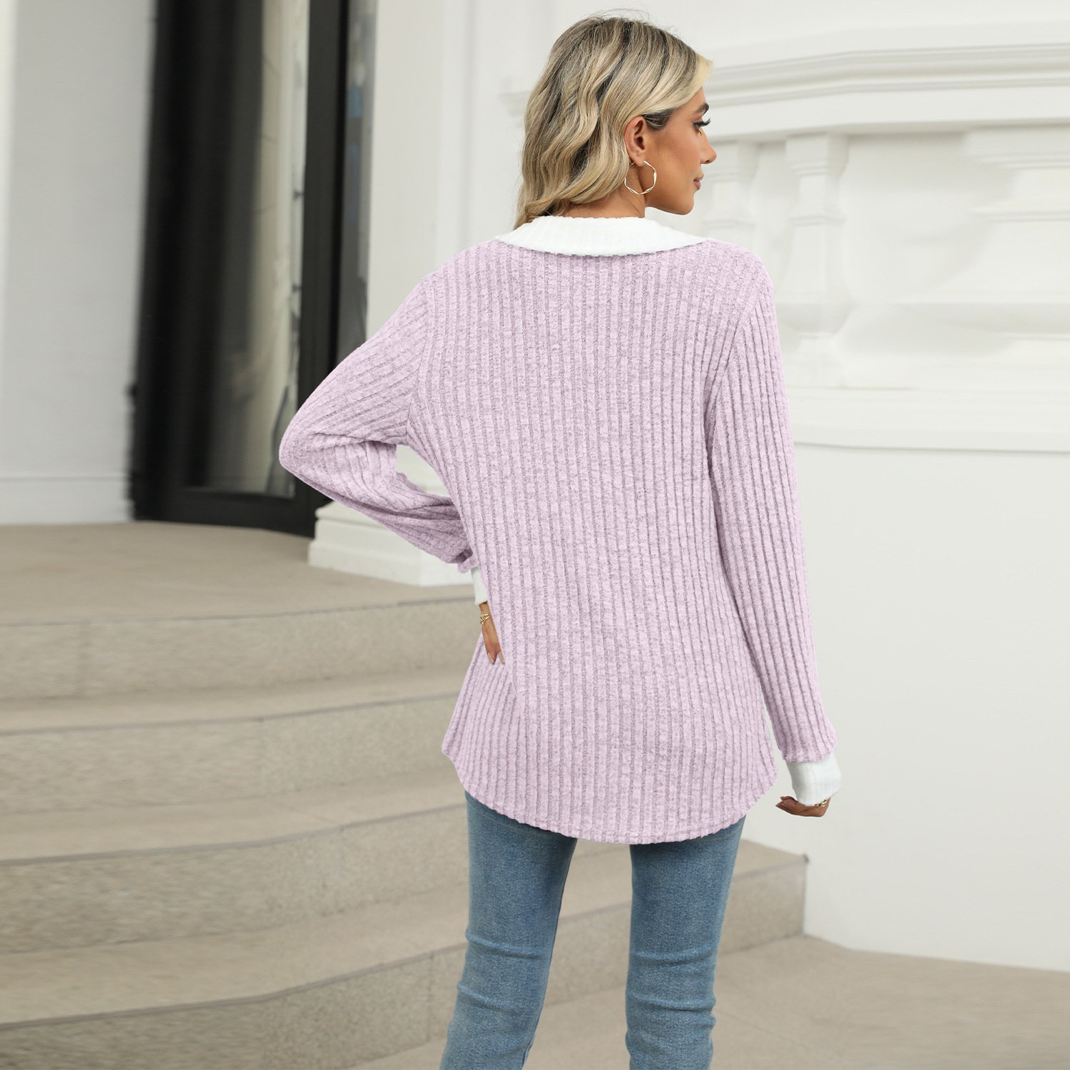 boho Cozy Loose Rib Sweater