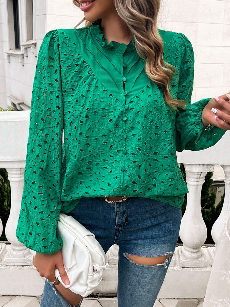 hippie Blouse Elegant Cutout Design