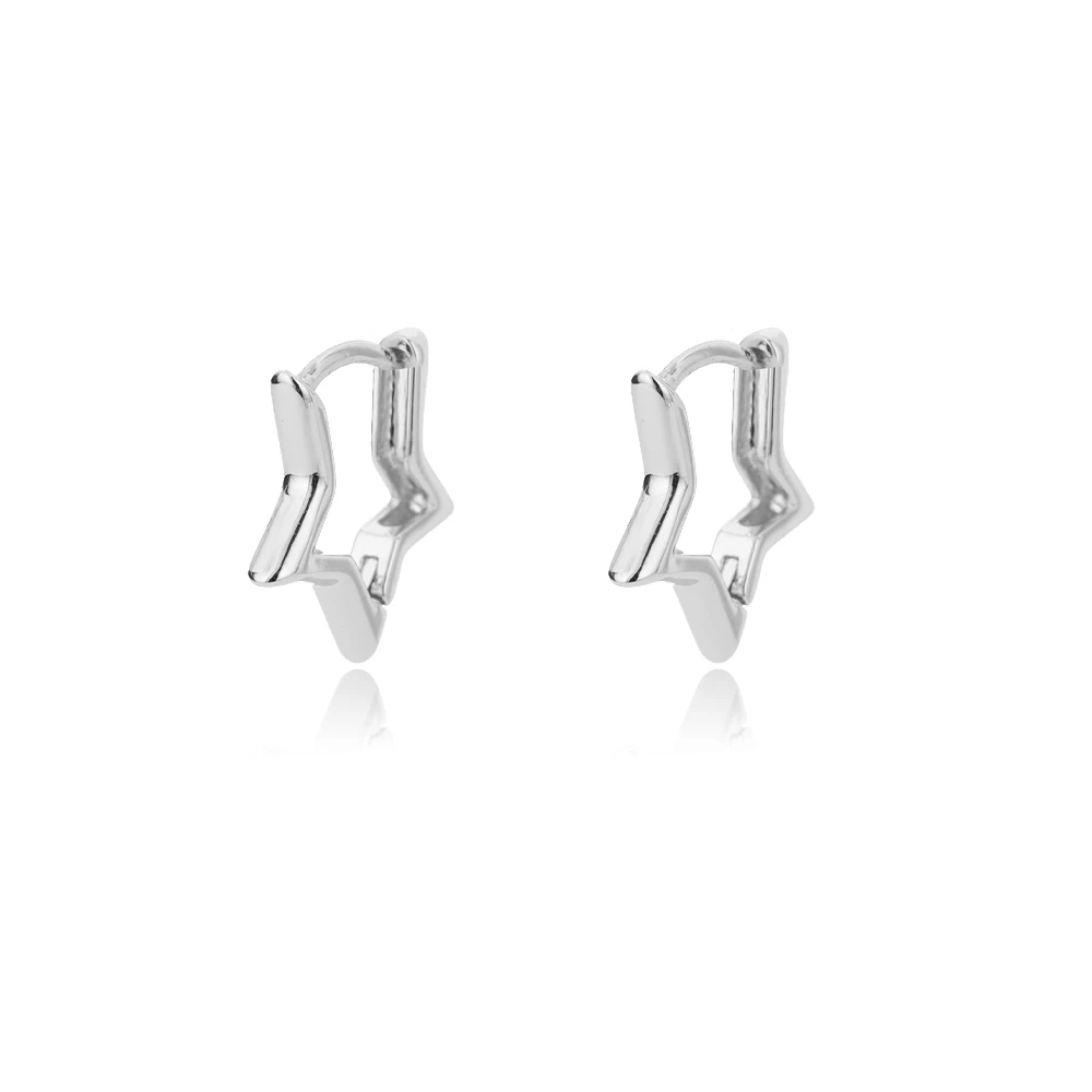 vintage Gold Star Hoop Earrings