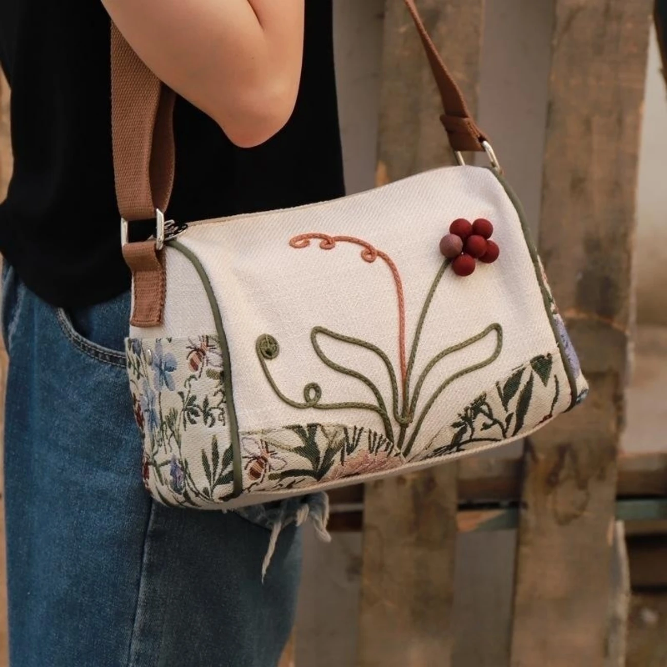 boho Bag Adjustable Floral Style