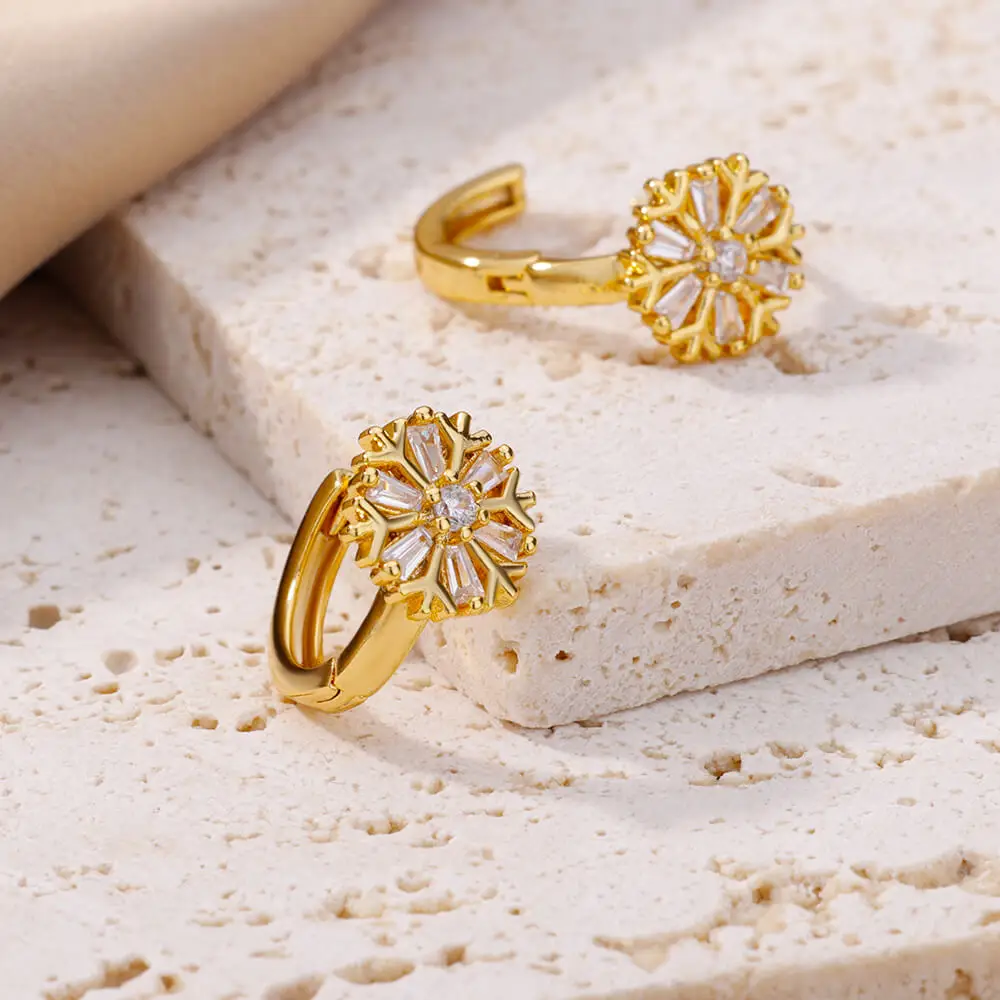 boho Snowflake Gold Earrings
