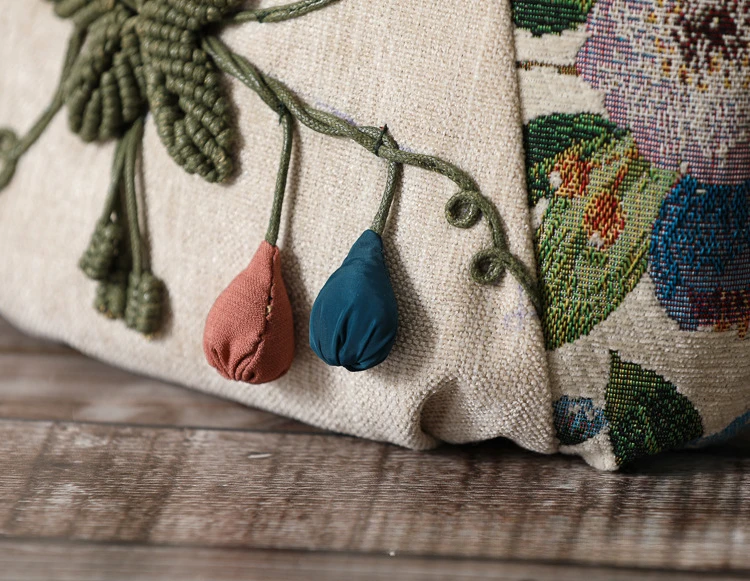 bohemian Handbag with Embroidered Flowers