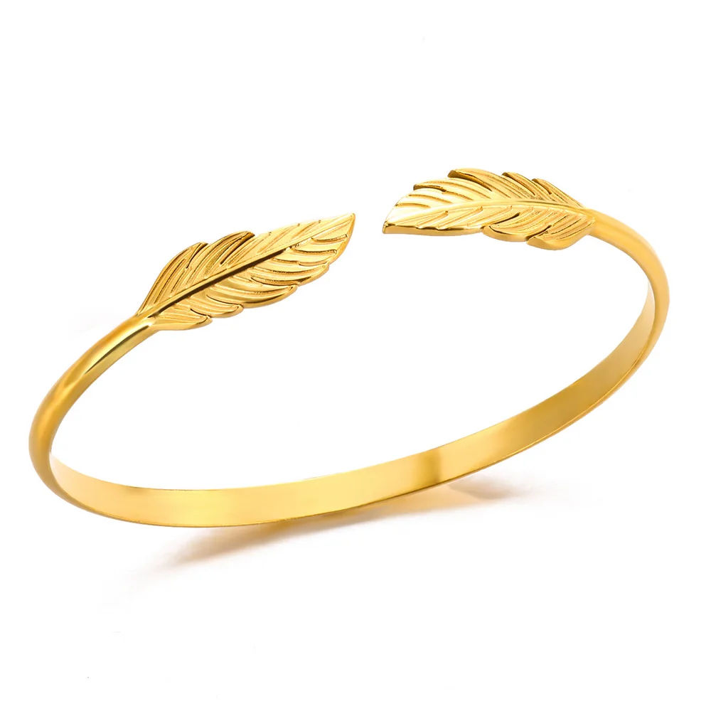vintage Feather Bangle Bracelet
