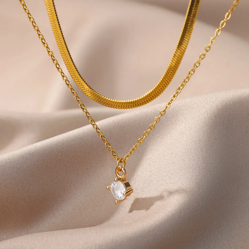 bohemian Layered Crystal Necklace