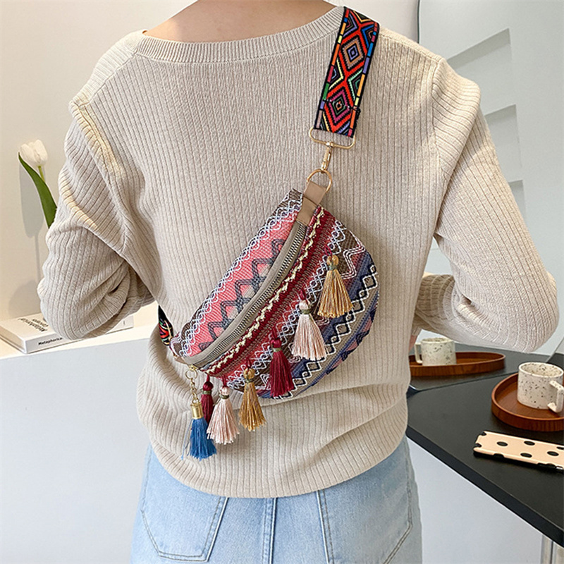 Colorful vintage Bag with Tassels