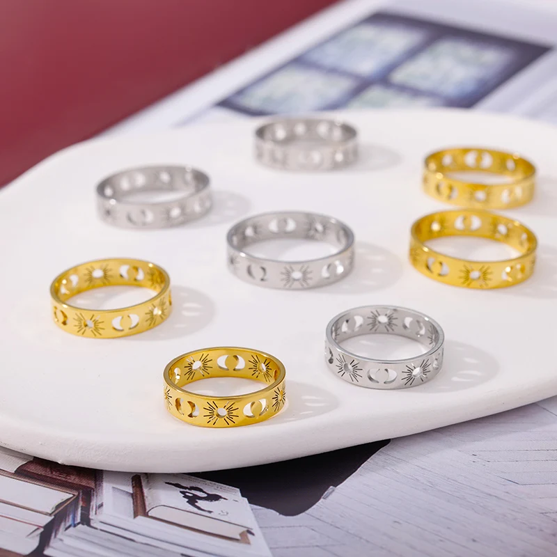 hippie Sun Moon Ring Jewelry
