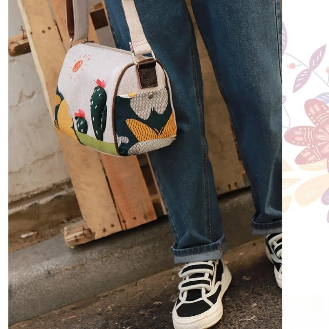 boho Bag Adjustable Floral Style