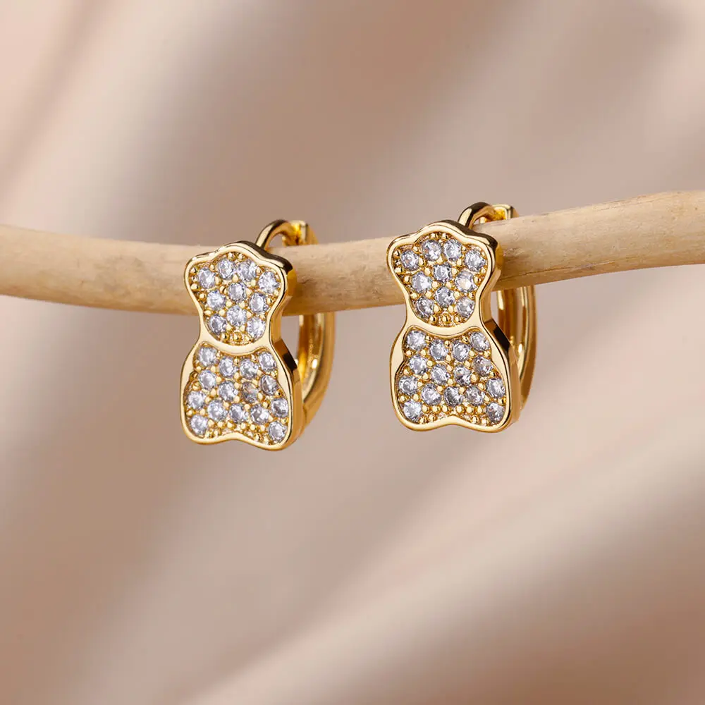 vintage Owl Hoop Earrings Women