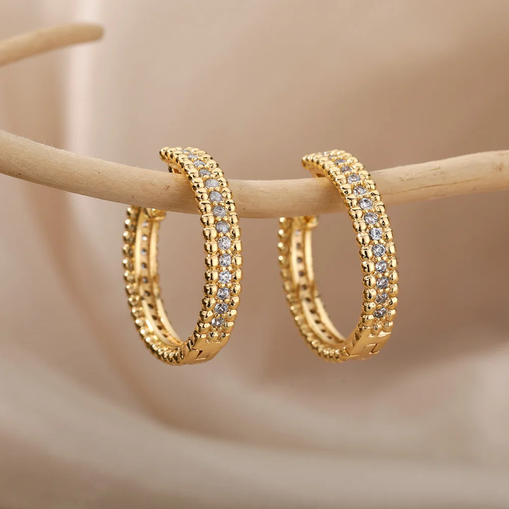 hippie Gold Hoop Earrings Sparkle