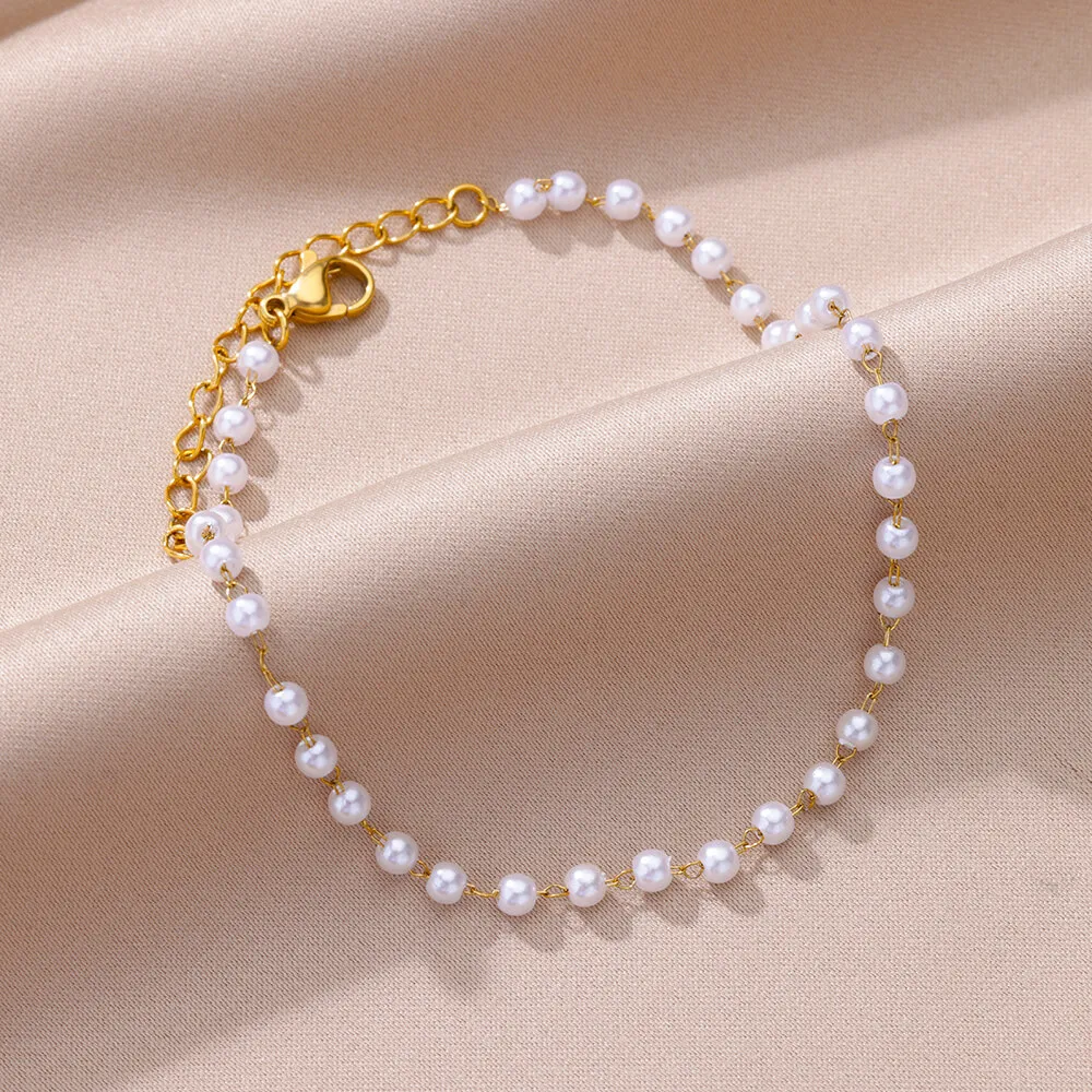 bohemian Pearl Anklet for Women