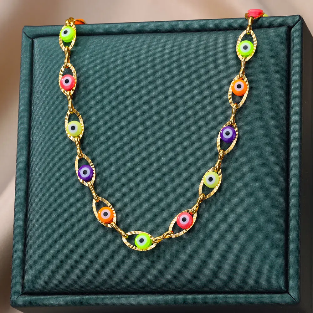 boho Evil Eye Necklace Women