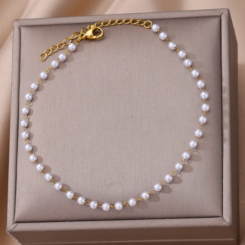 hippie Pearl Anklet for Women