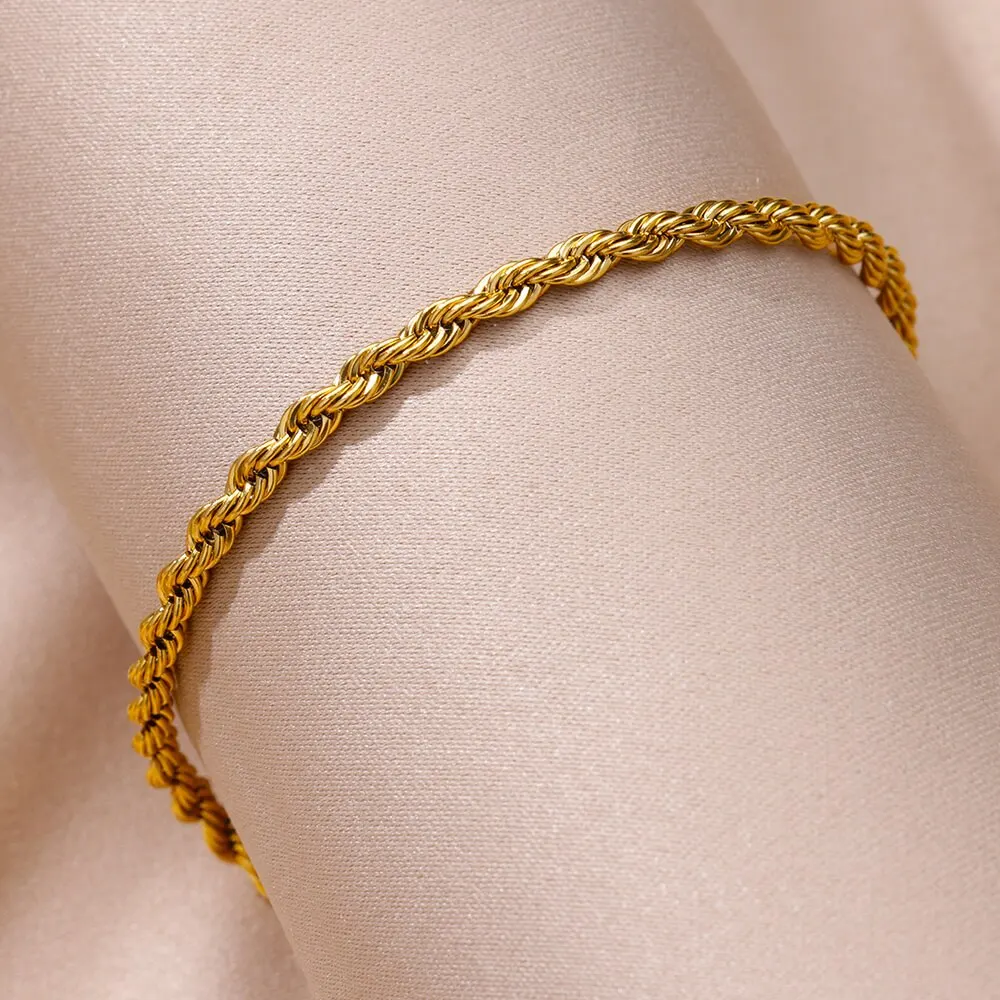 bohemian Twist Gold Chain Anklet