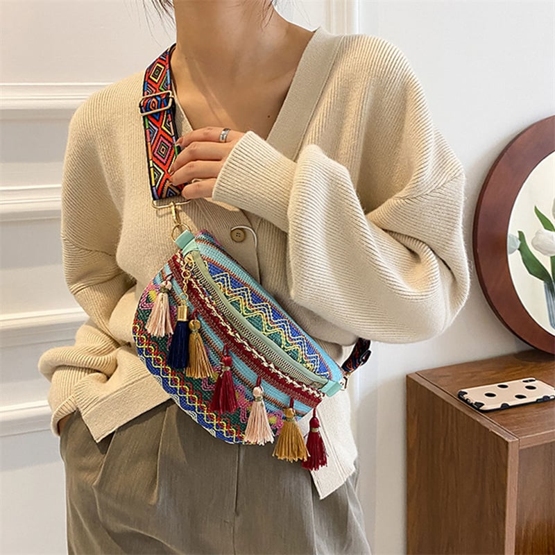Colorful hippie Bag with Tassels