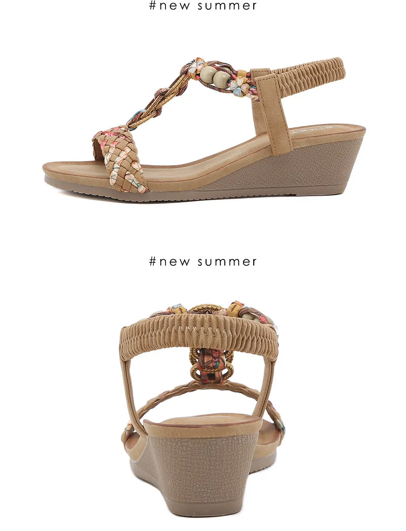 bohemian Wedge Sandals for Women
