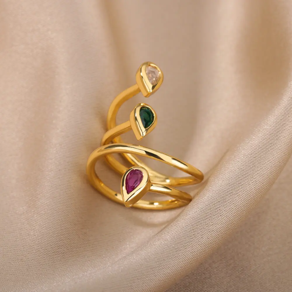 hippie Waterdrop Crystal Ring