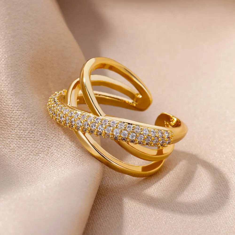 hippie Elegance Zircon Cross Rings