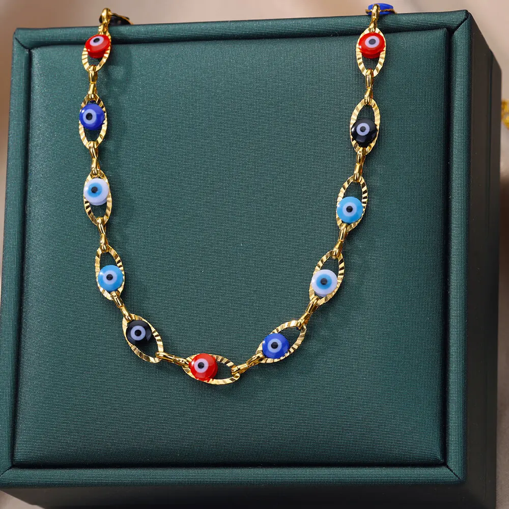 bohemian Evil Eye Necklace Women