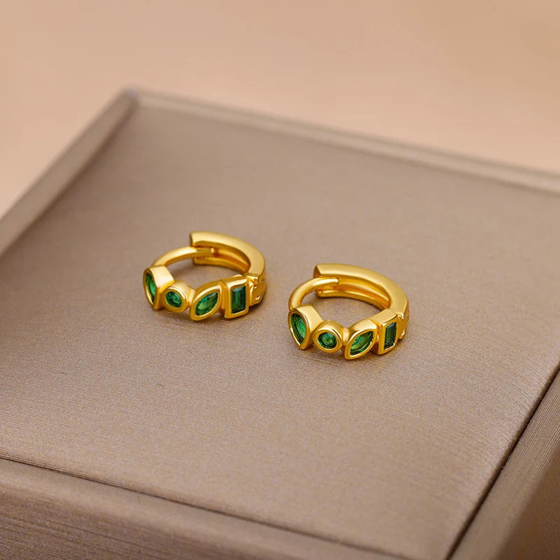 gypsy Green Zircon Hoop Earrings