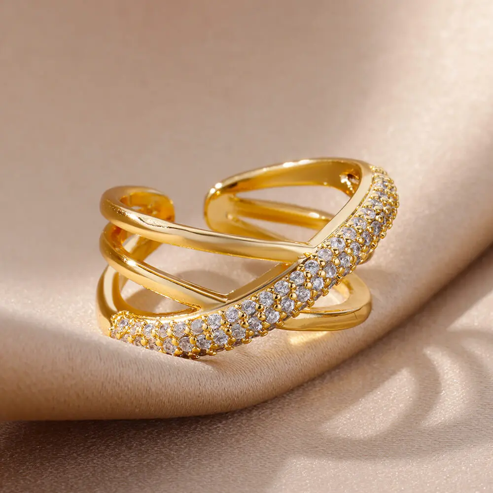 hippie Elegance Zircon Cross Rings