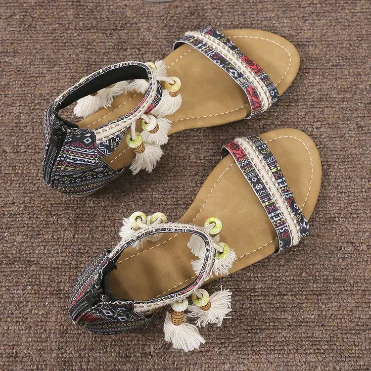 Colorful gypsy Sandals with Tassels