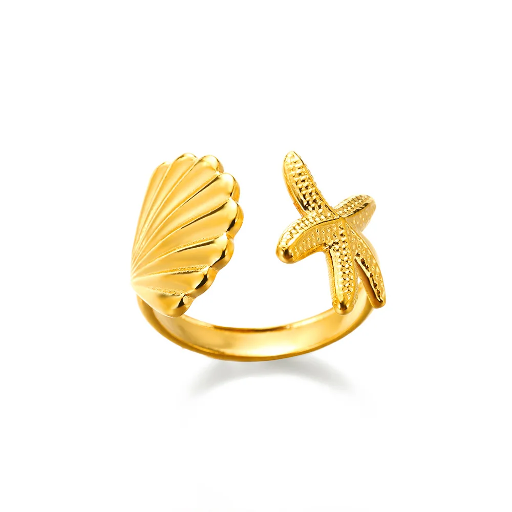 gypsy Shell Ring Gold Shine